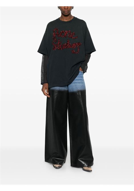 layered logo t-shirt woman anthracite ACNE STUDIOS | AL0503AA2